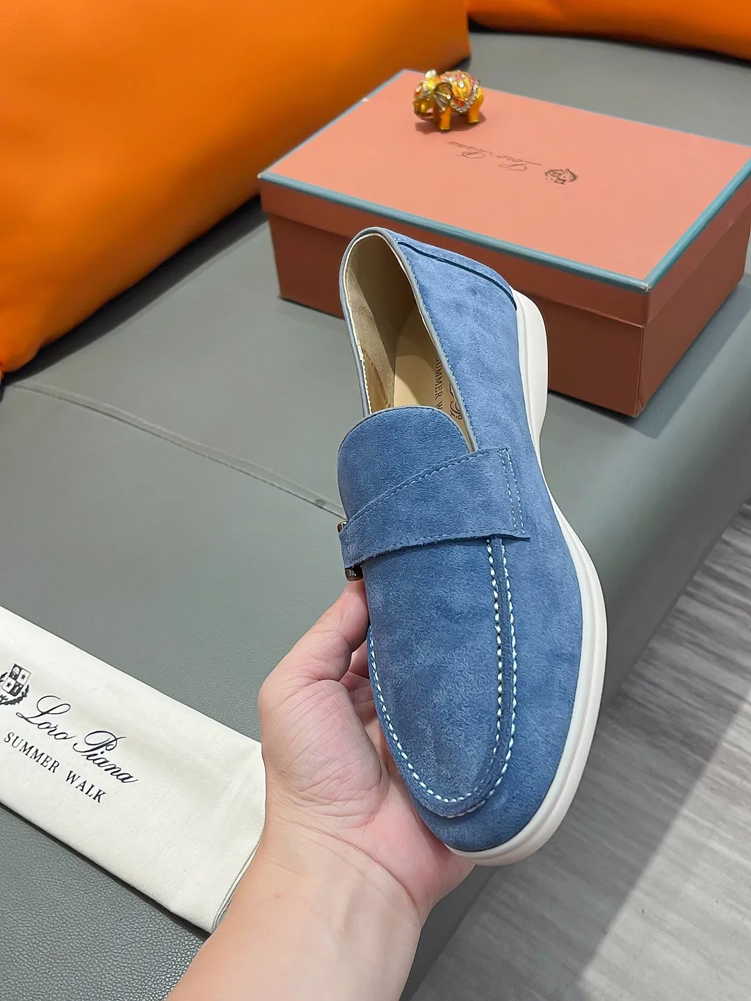 Men's shoes LORO PIANA "LP" P420 Regular size: 38-44 (casual shoes) Product materials: Selected high-mercerized suede upper, comfortable sheepskin lining; original outsole.